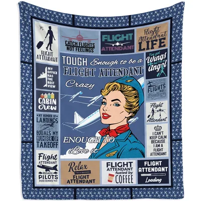 Flight Attendant Retro Pop Blanket: Tough Enough to Love It Design