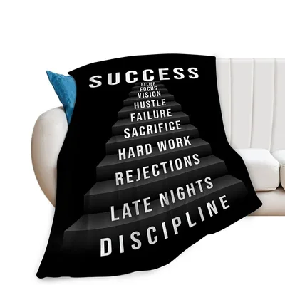 Success Motivational Steps Words Blanket: A Staircase to Achievement