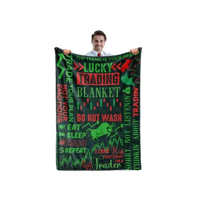 Lucky Trader Stock Market Blanket for Financial Enthusiasts