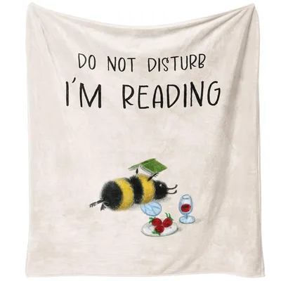 Reading Bee Blanket: Do Not Disturb I'm Reading Design