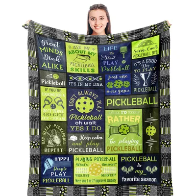 Pickleball Player Blanket for Enthusiasts with Funny Court Quotes