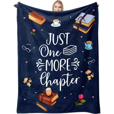 Just One More Chapter Blanket for Book Lovers