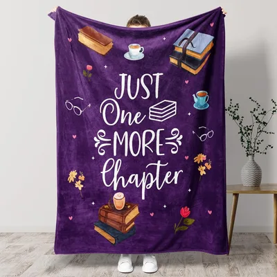 Just One More Chapter Book Lover Blanket for Late Night Readers
