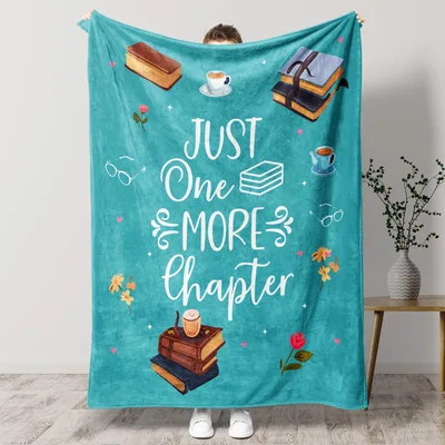 Teal Bookworm Chapter Reader Blanket for Late Night Readers