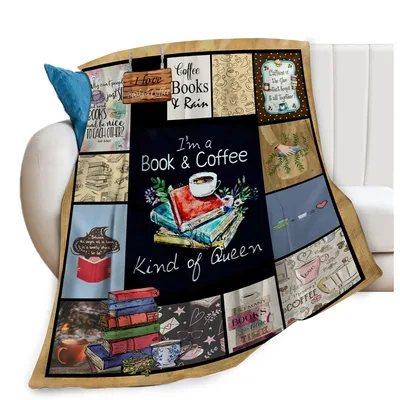 Coffee Cup Blanket: I'm a Book and Coffee Kind of Queen Design