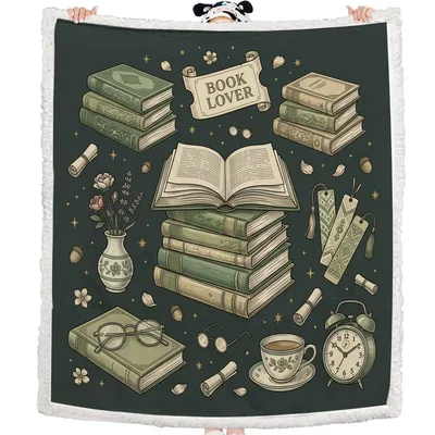 Vintage Books Reading Blanket for Book Lovers