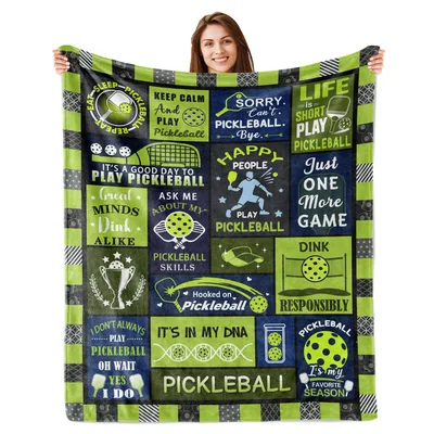 Pickleball Sayings Patchwork Blanket for Court Lovers