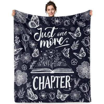 Just One More Chapter Book Blanket for Readers