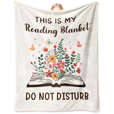 Book Reading Floral Blanket