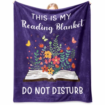 Book Reader Blanket: This Is My Reading Blanket Do Not Disturb Design