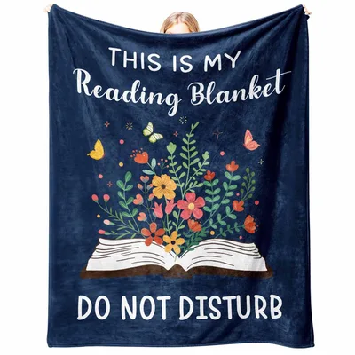 Floral Book Blanket: A Reader's Quiet Zone with Blooming Flowers