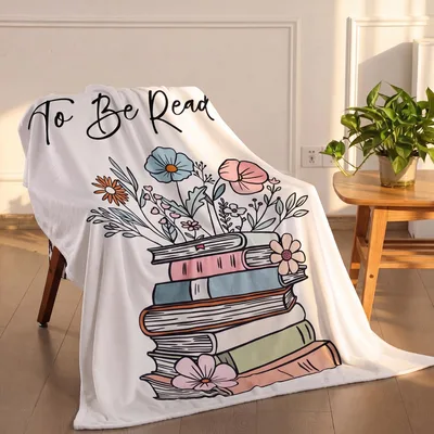 Book Lover Floral Blanket: To Be Read Design for Reading Nooks