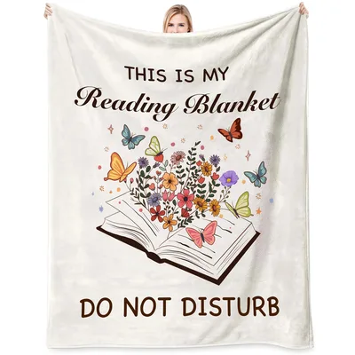 Book Lover Butterflies Flowers Blanket