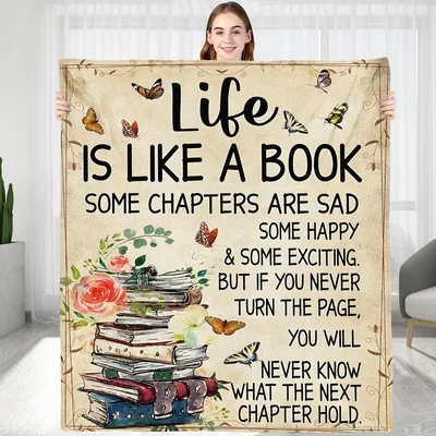 Book Quote Reading Blanket Life Is Like A Book Design