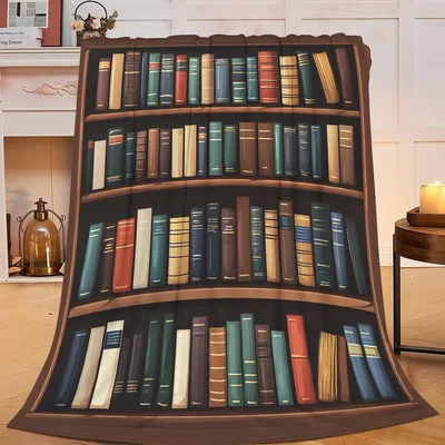 Bookshelf Full of Vintage Blanket: A Literary Throw for Readers