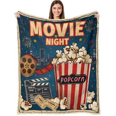 Midnight City Popcorn Reels Blanket for Cinema Lovers