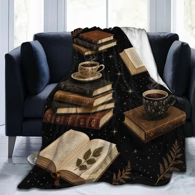 Vintage Books Coffee Blanket: A Cozy Escape for avid readers