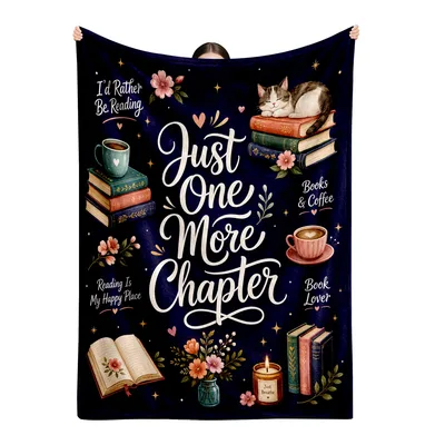 Just One More Chapter Reading Blanket for Book Lovers
