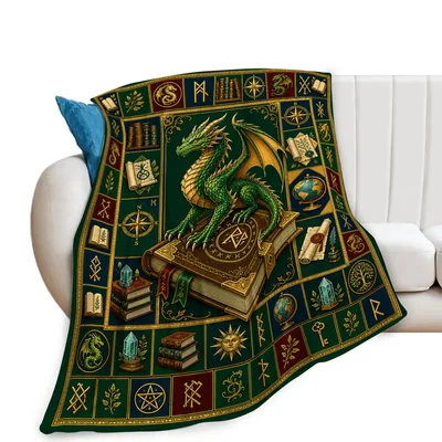 Dragon Book Lover Blanket: Fantasy Art for Readers