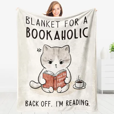 Grumpy Cat Reading Book Blanket: Back Off I'm Reading Design
