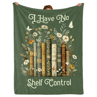 Book Lover Floral Shelf Blanket: I Have No Shelf Control Design