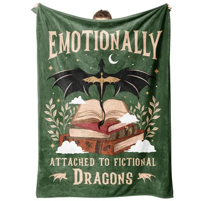 Dragon Books Bookish Fantasy Blanket for Fictional Dragon Lovers
