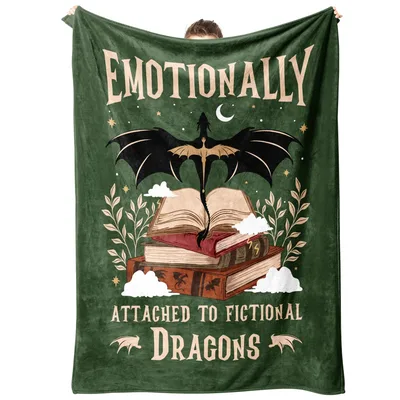 Dragon Books Reader Blanket: Emotionally Attached to Fictional Dragons