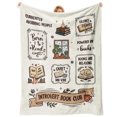 Introvert Book Lover Blanket: Currently Avoiding People