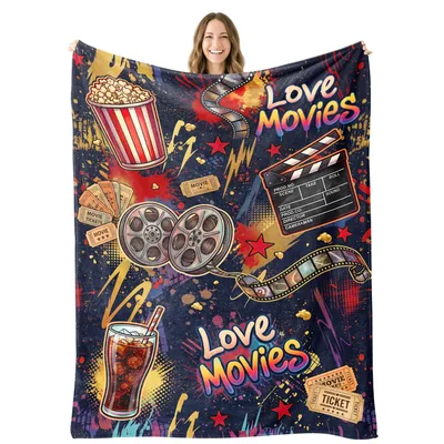 Movie Theme Blanket: Love Movies Design for Cinema Fans