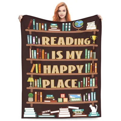 Bookshelf Dreams Brown Edition Blanket for Bookworms