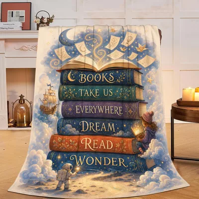 Book Lover Reading Dreams Blanket featuring stacked books