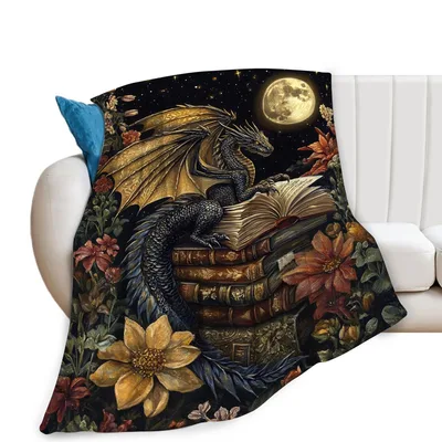Dragon Books Moon Blanket: A Dragon Reading Under the Stars