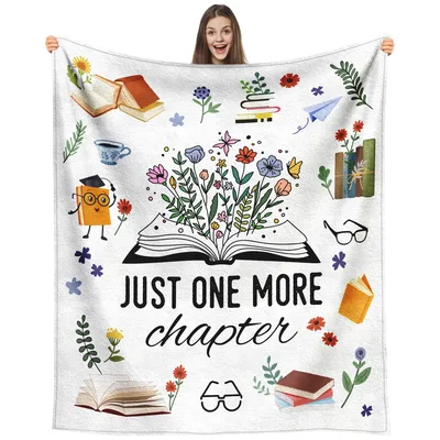 Open Book Garden Blooming Blanket: Just One More Chapter Design