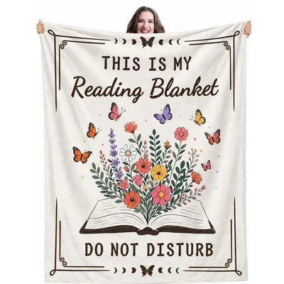 Do Not Disturb Floral Blanket for Book Lovers