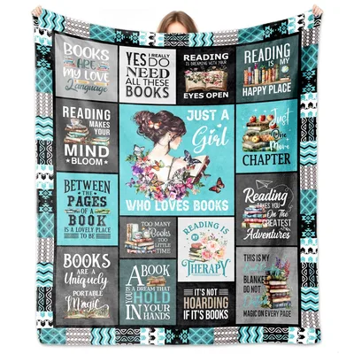 Books Are Magic Teal Blanket for Readers Who Collect Stories