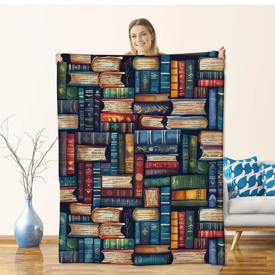 Vintage Books Pattern Blanket: A Cozy Library of Illustrated Volumes