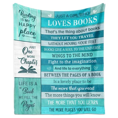 Teal Book Lover's Happy Blanket: Reading Quotes for Bookish Readers