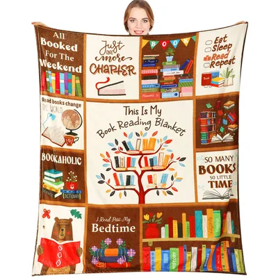 Book Reading Bookworm Blanket for Literary Lovers