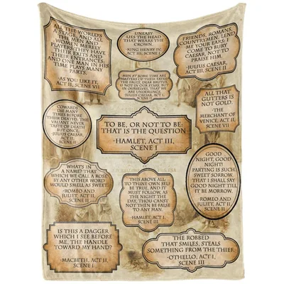 Shakespeare Quotes Book Lover Blanket