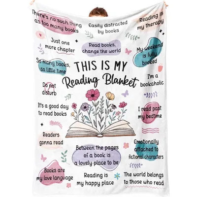 Bookish Blooms Reading Companion Blanket for Dedicated Readers