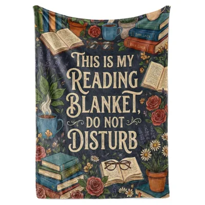 Bookish Blooms Reader's Retreat Blanket: A Quiet Zone for Book Lovers