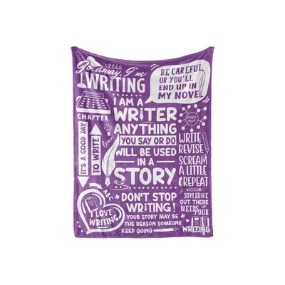 Writer Typewriter Quill Blanket for Storytellers and Book Lovers