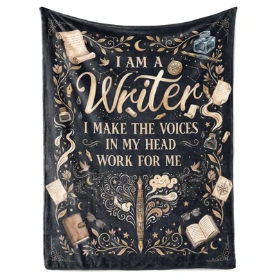Writer Book Lover Blanket: I Am A Writer Design for Storytellers