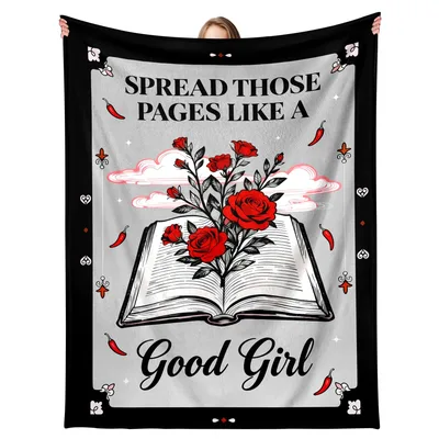 Spicy Book Lover Reading Blanket features spread those pages