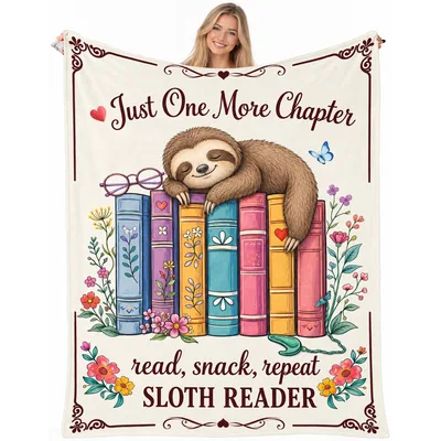 Sloth Reader Just One Blanket for Book Lovers