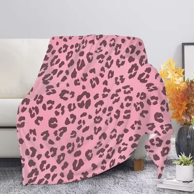 Pink Leopard Print Blanket: Bold Pink and Dark Spots for Your Couch
