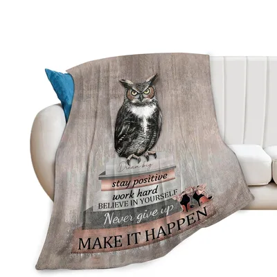 Owl Motivational Quote Make Blanket