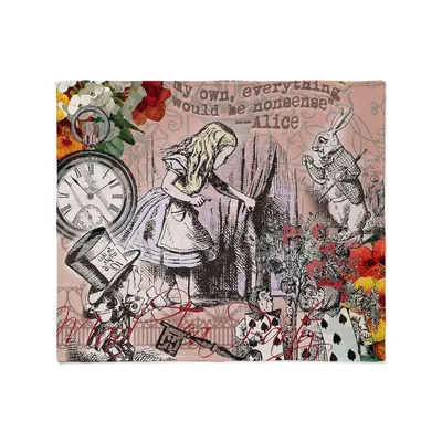 Vintage Alice in Wonderland Blanket: A Collage of Nonsense and Whimsy