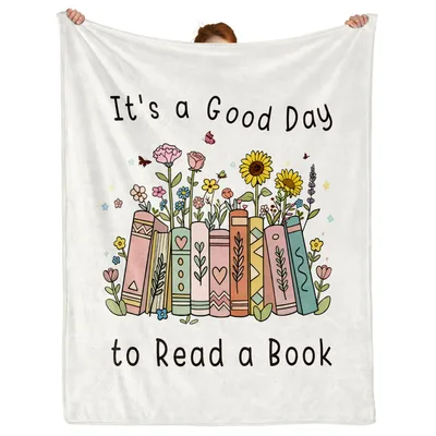 Good Day to Read Blanket: Floral Books Design