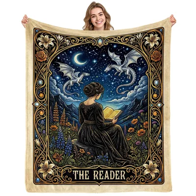 The Reader Starry Night Blanket: A Book Lover's Fantasy Escape